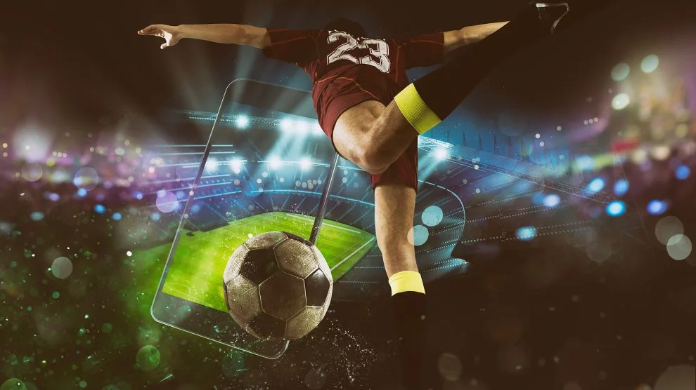 Ilustrasi layar olahraga MPO999 dengan suasana pertandingan